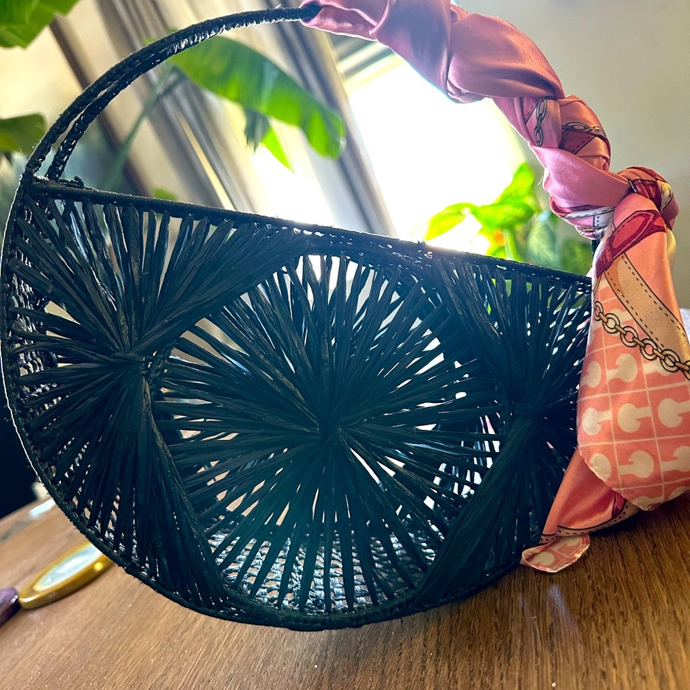 Black woven purse